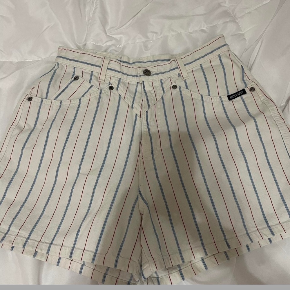 RARE! Rockies stripe denim shorts